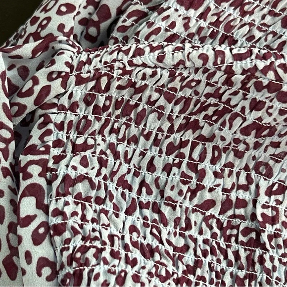 Plus Size‎ Women's 4X (28W-30W) Animal Print Tunic Top Smocked Keyhole Stretch - Picture 6 of 13